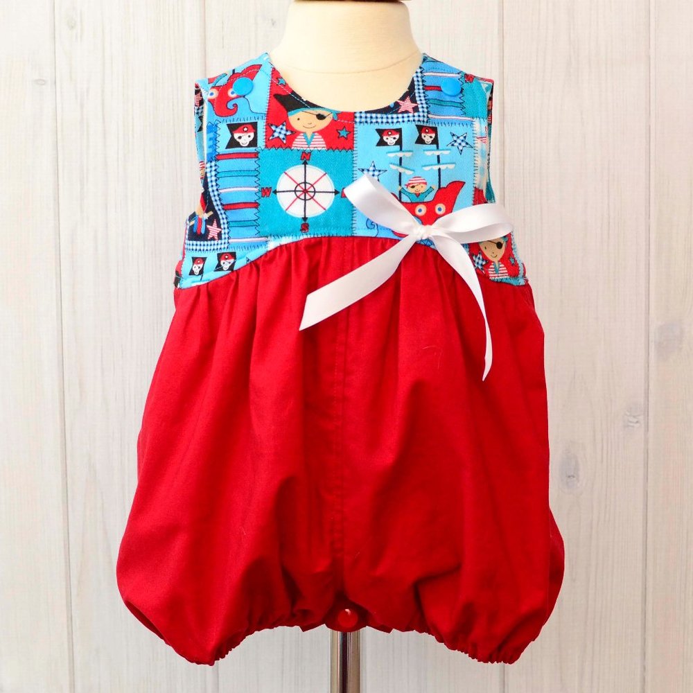 Pirate Bubble Romper for Toddler Girls